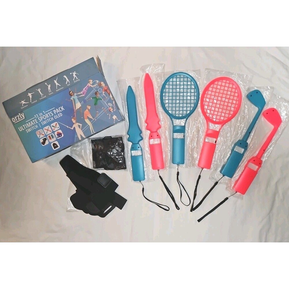 Orly Nintendo Switch Sports Pack Unused Tennis Golf Swords Leg Straps & Bag